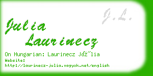 julia laurinecz business card